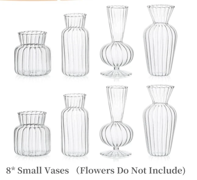 Small Clear Glass Flower Vases 2 Small Clear Glass Flower Vases 2