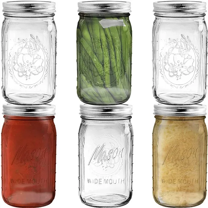 32 OZ Clear Glass Mason Jar