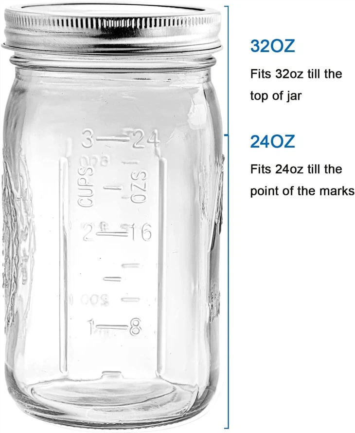 32 OZ Clear Glass Mason Jar