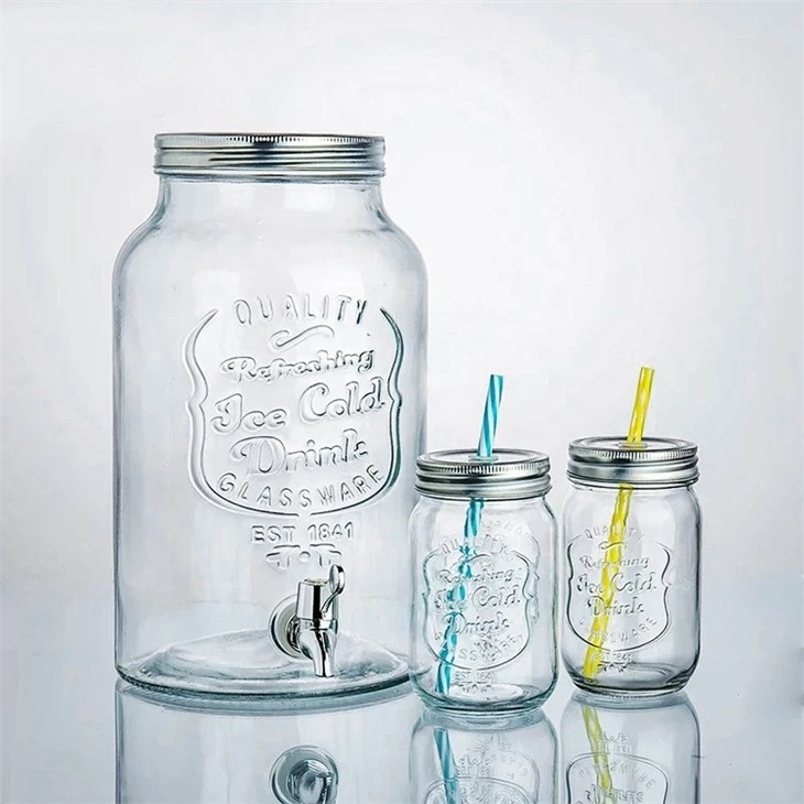 3l Glass Beverage Dispenser With Lid