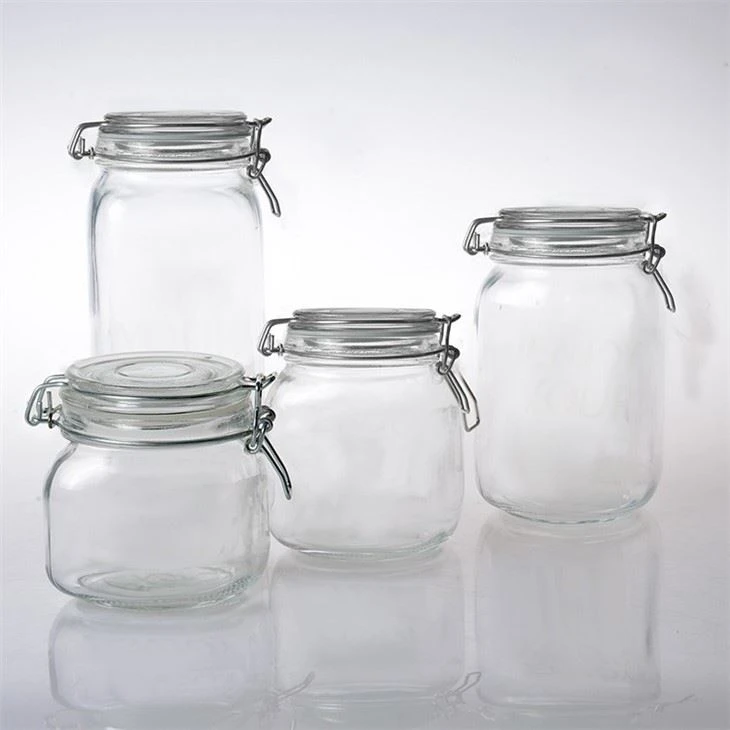 4 Pack Glass Food Storage Jars Containers With Lids