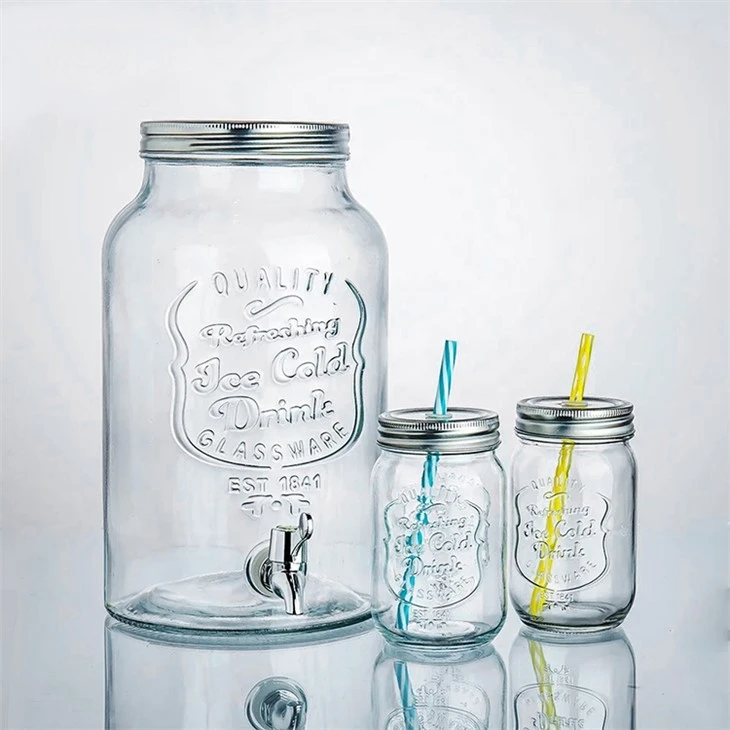 3l Glass Beverage Dispenser With Lid
