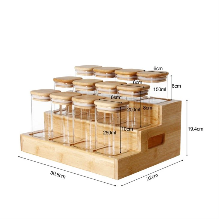 12-Piece Square Glass Canister Set factory