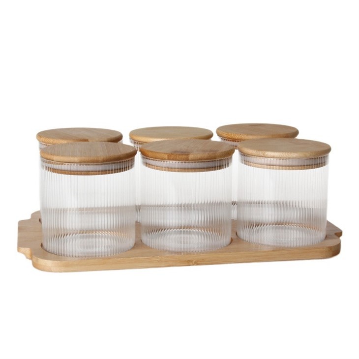 750ml Round Glass Canisters Set factory