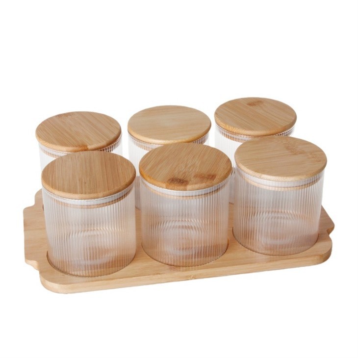 750ml Round Glass Canisters Set high quality