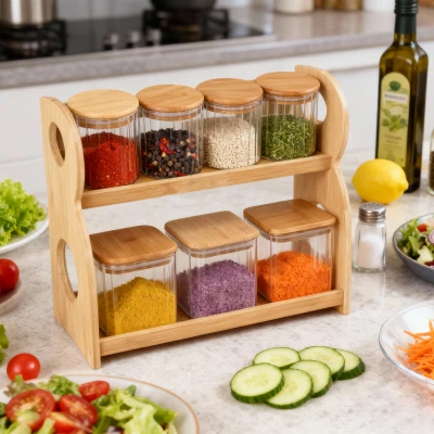 7 Parça Yüksek Borosilikat Cam Saklama Kavanozları Seti