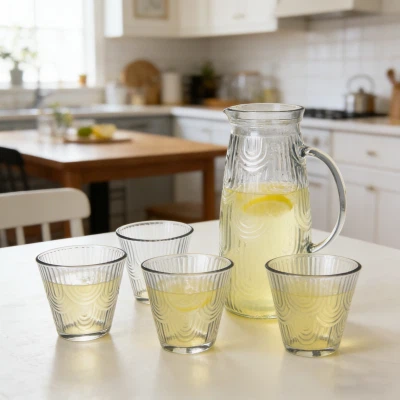 U-Oluklu Sürahi ve Bardak Servis Seti