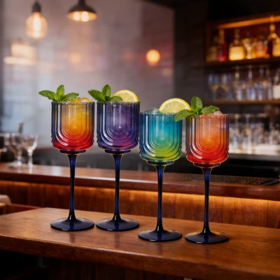 U-Yivli Dokulu Şarap Kadehi